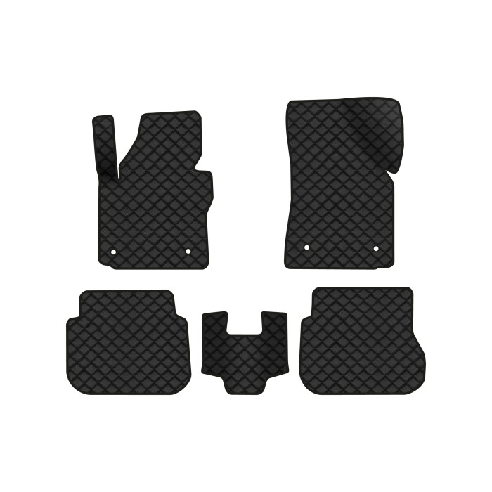 Коврики с экокожи в салон Caddy (2K) 3-doors Volkswagen 2004-2015 3 поколение Minivan EU EVAtech  ECO Экокожа черная c черной ниткой черный кант
