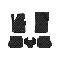Коврики с экокожи в салон Caddy (2K) 4-doors Volkswagen 2004-2015 3 поколение Minivan EU EVAtech  ECO Экокожа черная c черной ниткой черный кант