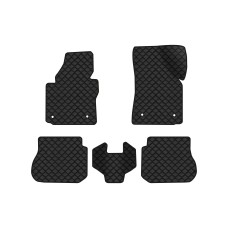 Коврики с экокожи в салон Caddy (2K) 4-doors Volkswagen 2004-2015 3 поколение Minivan EU EVAtech  ECO Экокожа черная c черной ниткой черный кант