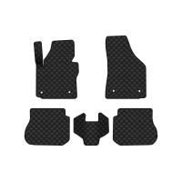 Коврики с экокожи в салон Caddy (2K) 4-doors Volkswagen 2004-2015 3 поколение Minivan EU EVAtech  ECO Экокожа черная c черной ниткой черный кант